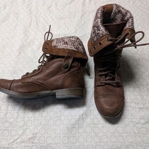 Mossimo Supply Co. Brown Faux Leather Boots 8.5